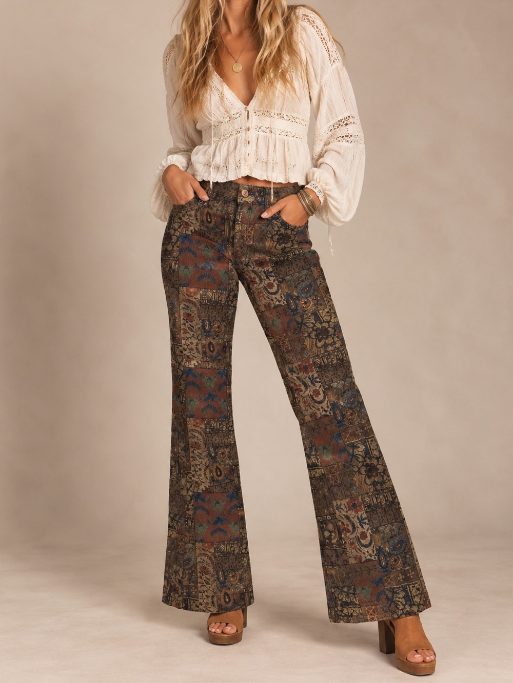 BDG Tapestry Flare Jeans